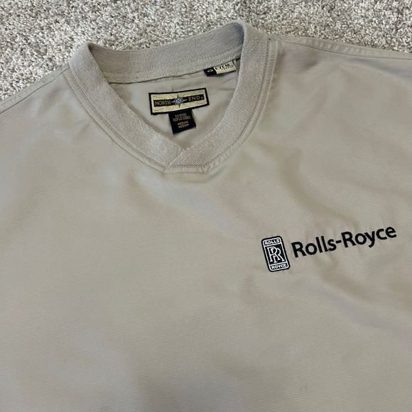 Vintage Rolls-Royce Short Sleeve Windbreaker Pullover Men Siz Medium Golf Preppy